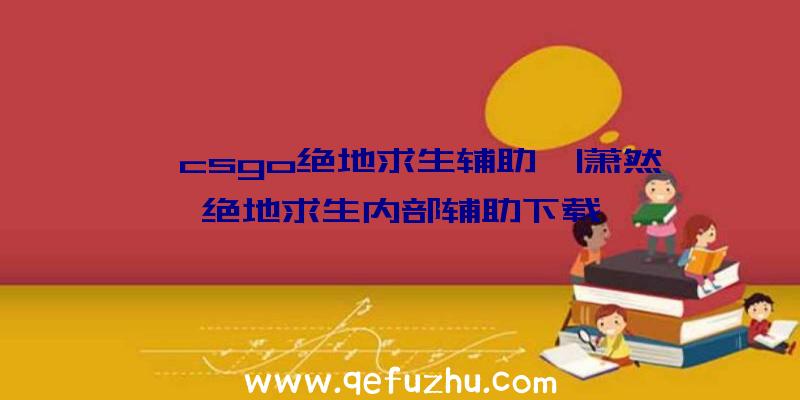 「csgo绝地求生辅助」|萧然绝地求生内部辅助下载